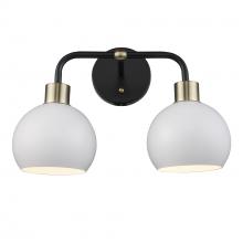 Trans Globe 22532 BKAG-WH - 2LT VANITY-WH METAL SHADES-BK-